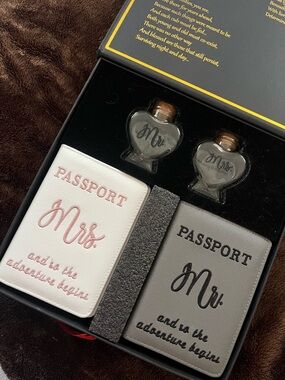 Mr and Mrs Passport Holder Set